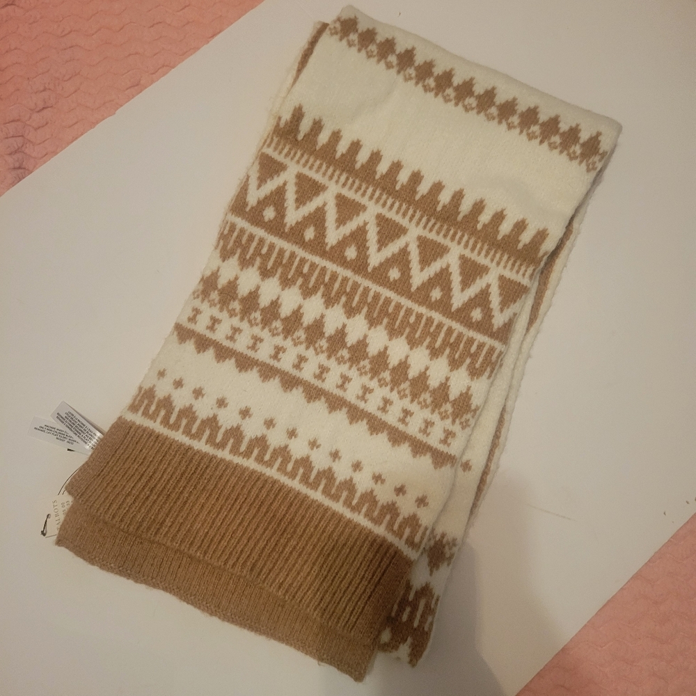Talbots Fair Isle Wool‎ Blend Scarf NWT Snow Cold Weather Skiing